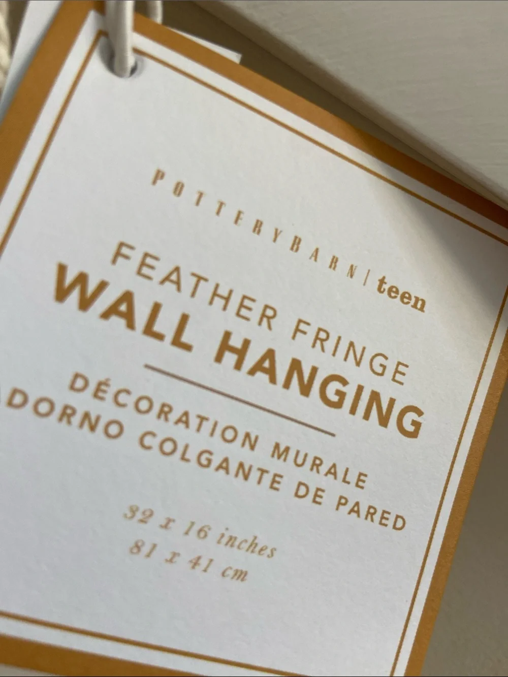 Pottery Barn Cream Macramé Wall Hanging